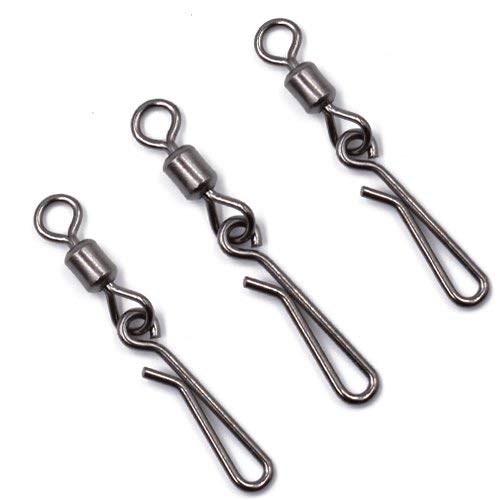 100Pcs Fishing Rolling Swivels Hanging Snaps Size 2#~10# Fishing Swivels and Snaps in Saltwater or Freshwater (2#-100pcs)