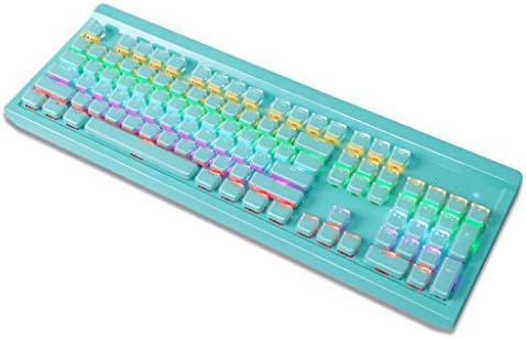 Wired Mechanical Keyboard Blue Switch 104 Keys with 6 RBG Backlight, for PC/Mac Programmers Gamers with Crystal Key Cap