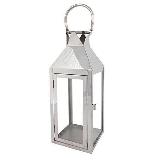 Lantern | Silver | H:40cm X W:14.5cm X D:14.5cm | pack of 1