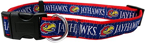 Pets First Collegiate Pet Accessories, Dog Collar, Kansas Jayhawks, Large