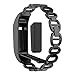 ANCOOL Compatible with Fitbit Flex Bands Men Women, Stainless Steel Replacement Strap Accessory Metal Bracelet Wristband for Fitbit Flex, NOT for Flex 2. (Black)
