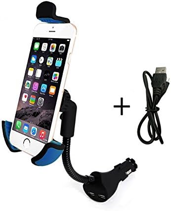 ROSIMO Car Mount Charger, Universal Gooseneck Car Phone Mount Holder with Dual USB 2.1A Car Charger for iPhone 7/7 Plus 6s/6s Plus Samsung Galaxy S7/S7 Edge Note 5 S6/S6 Edge 3.5 - 6.3 Inch Smartphone