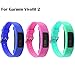 Silicone Replacement Band with Chrome Watch Clasp and Fastener Buckle for Garmin Vivofit 2 (Blue&Pink&Teal)