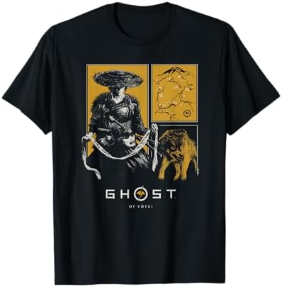 Amazon.com: Ghost of Yotei Black and Yellow Minimalistic Logo T