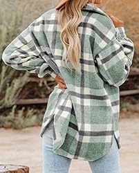 BTFBM Women's Long Sleeve Button Down Jackets Plaid