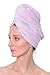 Texere Women's Viscose from Bamboo and Cotton Terry Spa Hair Towel - Fast Drying, Absorbent Hair Wrap Twist Turban for Long, Thick, and Curly Hair (Tya, Lavender Fog, U)