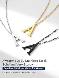PROSTEEL A Initial Necklaces Gold Chain Pendant For