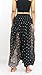 NaLuck Women's Bohemian Hobo Boho Hippie Floral Print Baggy Jumpsuit Rayon Smocked Waist Yoga Aladdin Harem Pants Relaxation PH06-Black, Free Size