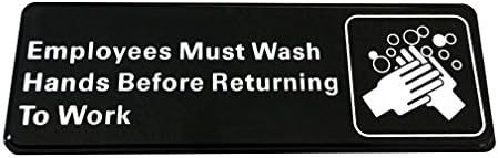 Corko Signs Employees Must Wash Hands Sign, Acrylic Sign with 3M Tape on Back for Secure and Easy Install