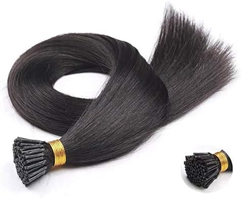 Tressbien Keratin Prebond Real Hair Extensions For Women | 25 Strands | Natural Black | Natural Human Hair | Add Length | Add Volume | Instantly | Washable, 18 Inch