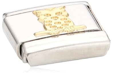 Nomination Composable Classic Tiere - Luft Edelstahl und 18K-Gold (Eule) 030114