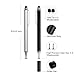 Vivefox 2 in 1 Capacitive Stylus Pen, Disc Stylus (Disc & Fiber Tip) Touch Screen Pen for Tablet/iPad Mini/Smartphones All Touch Screen Devices with 4 Replacement Tips (Black/Silver,2 Pcs)