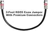 Channel Master 2 Foot RG59 Digital Coaxial Cable with Premium Compression Connectors (Black)