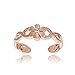 Hoops & Loops Rose Gold Flash Sterling Silver Braided Daisy Flower Toe Ring