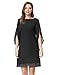 GRACE KARIN Women Casual 3/4 Sleeve Work Dress Loose Tunic Chiffon Dress Plus Size Black XXL