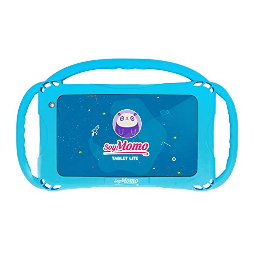 SoyMomo-Tablet-Lite-Tablet-para-ninos-con-Control-Parental-Deteccion-de-Contenido-Peligroso-Pantalla-7-Pulgadas-16-GB-Almacenamiento-2-GB-RAM-Camara-con-Funda-de-Silicona-Azul