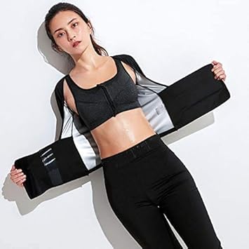 Amazon 爆汗服女性セット 痩せた腰に腹着 ランニング汗服 サウナスーツ レディース ダイエット トレーニングウェア 発汗 運動着 脂肪燃焼 洗える おしゃれ ストレッチ ダイエットウェア 洗濯可 フード付き 上下セット 半袖 ブラジャー ズボンセット Lzy