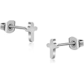 TGNEL Small Animal Titanium Earrings for Women, Lovely Cat/Dinosaur/Elephant/Paw/Dolphin Hypoallergenic Earrings for Sensitive Ears