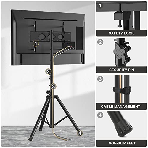 Portable TV Stand Tripod TV Stand for 2375 Inch LED LCD OLED for Flat