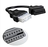 Haimall Mitsubishi 12pin OBD1 OBD2 Connector Adapter OBD Diagnostic Cable for Mitsubishi cann't Send to IL