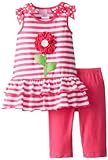 Good Lad Baby Girls' Stripe Knit Flower Applique Legging Set