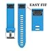 Wearable4U 20mm Garmin Fenix 5S / Fenix 5S Sapphire Quick Release Easy Fit Silicone Replacement Watch Band (Silver Buckle/Sky Blue)