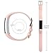 POY Replacement Bands Compatible for Fitbit Alta and Fitbit Alta HR, Genuine Leather Wristbands, Pink
