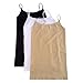 NIKIBIKI Women Seamless Premium Classic Camisole, Made in U.S.A, One Size (3 Pack: Black+White+Stone)