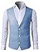 H2H Mens Casual Slim Fit Business Suit Vest Linen Solid 3 Buttons Stylish Dress Vest