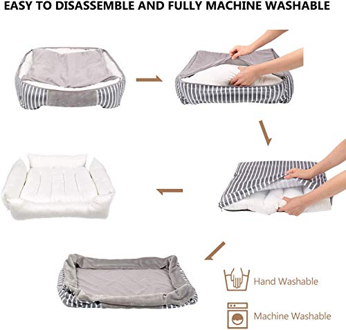 Magic Dog Bed Sofa Lounge with Removable Washable Fleece Cover Resilient Mattress 47/37/29 Inch Premium Material Pet Couch Sofa