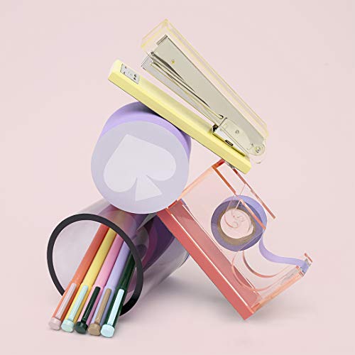 Kate Spade New York Purple Acrylic Office Supplies Desk Organizer Pencil Cup, Colorblock