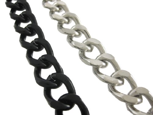 Black / Chrome Plated Double Strand Link Wallet Chain