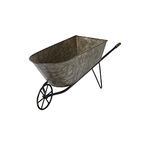Time Concept Rustic Iron Garden Tool Decor - Wheelbarrow Planter - Home/Garage Container, Indoor/Outdoor Wagon Rack - Thumbnail 2