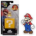 THE SUPER MARIO BROS. MOVIE 1.25 inch Mini Figure with Question Block with Sticker Combo Pack (Cat Mario)