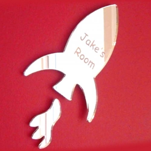 Super Cool Creations Rocket Mirrors - 12cm x 9cm ENGRAVED
