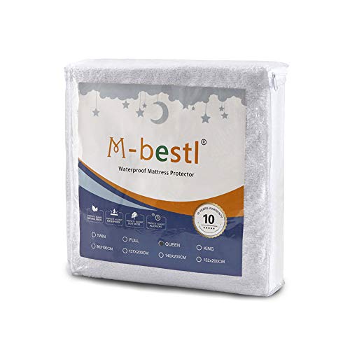 Queen Size Waterproof Mattress Protector,Mattress Cover,Noiseless and Breathable,Deep Pocket (Queen)