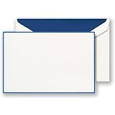 Crane &amp; Co. Regent Blue Bordered White Correspondence Card (CC3305)