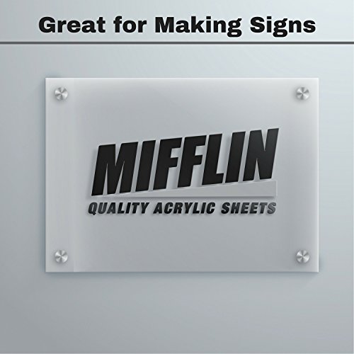 MIFFLIN Cast Acrylic Plexiglass, Transparent Clear (6x12 Inch, 1 Piece) Plastic Sheet, 0.236" (1/4 in), for Display Cases, Signs, DIY Projects, Window Replacement, Greenhouses, Cabinets, Shelves