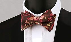 Alizeal Mens Handmade Floral Woven Self-tied Bow