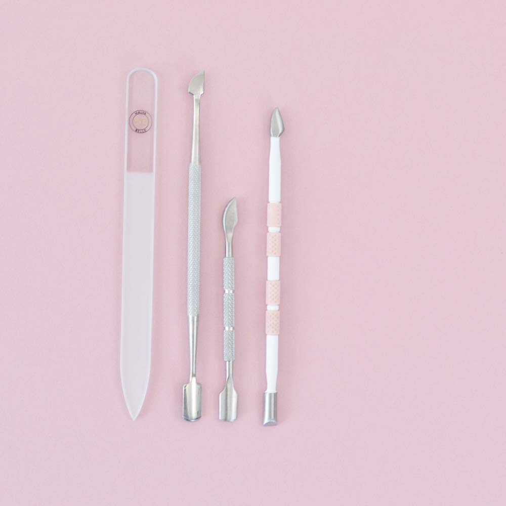 Best Cuticle Pusher and Spoon Nail Cleaner Set – Professional Stainless Steel Cuticle Remover Kit, Cutter and Trimmer Manicure and Pedicure Tools – for Fingernail and Toenails: Beauty