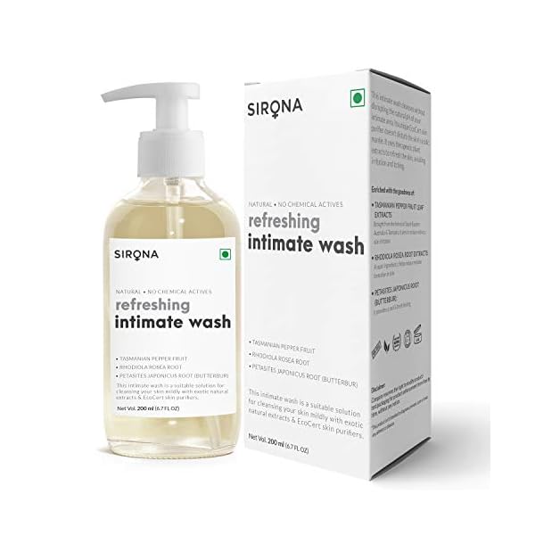 Sirona Natural Refreshing Feminine Wash - 6.7 Fl Oz(200 ml)| No Chemical, No Irritation, pH Balanced Intimate Wash…