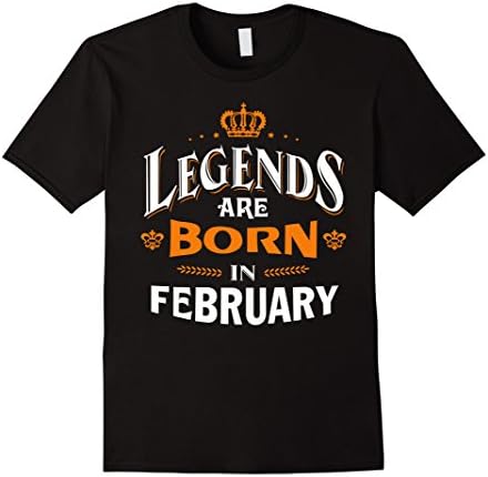 Mens  Mens Legends are born in February-Mens Dads Tshirt Large Black