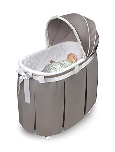Badger Basket Wishes Oval Bassinet Full Length Skirt, Gray