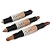 Highlighter Contouring Bronzer 3D Face Makeup Double-ended 2 in 1 Contour Stick Concealer Full Cover Blemish,0.14oz