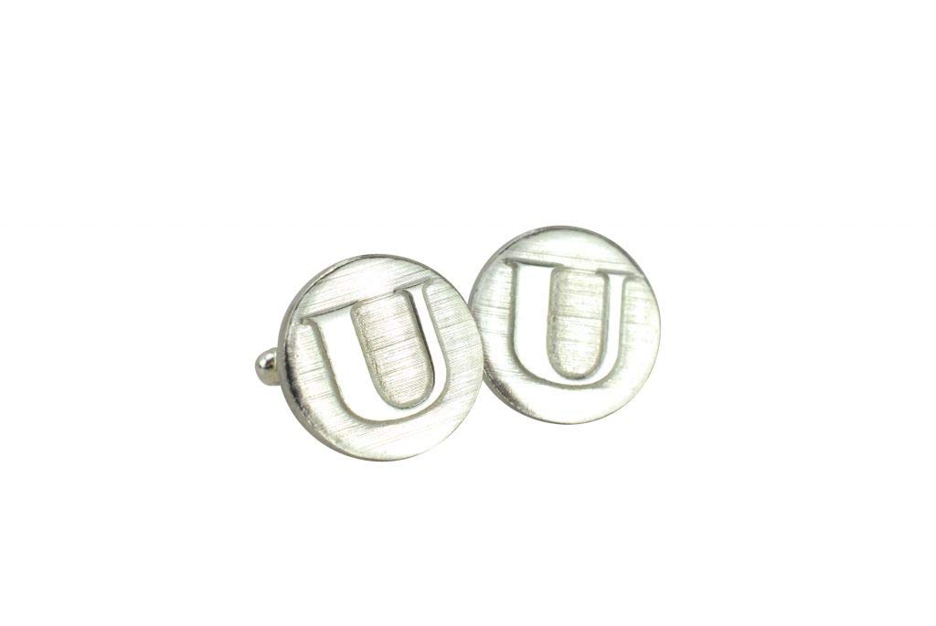 Letter U Cufflinks - Unique UK Made Rustic Design Letter U Cufflinks For Men