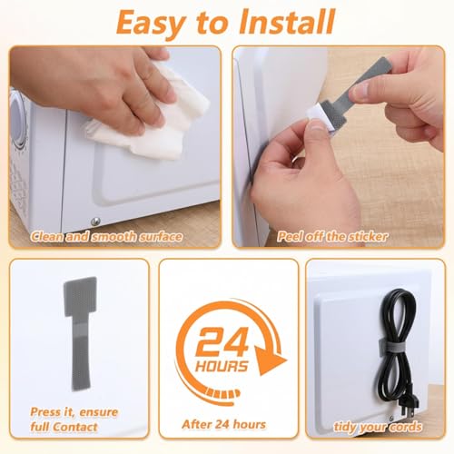 50 PCS Reusable Cable Ties, Self Adhesive Cable Ties, Cable Tidy Management, Reusable Wire Organizers for Cords Hooks for Outdoor String Lights Light Clips