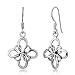 925 Oxidized Sterling Silver Celtic Infinity Love Knot Four Leaf Clover Flower Dangle Earrings 1.2