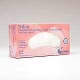 MCK Brand 25941300 Exam Glove Trilon Nonsterile Powder Free Vinyl Smooth Clear Medium Ambidextrous 25-94 Box Of 100