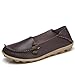 Lucksender Womens Soft Leather Comfort Driving Loafers Shoes 9B(M) US Coffee