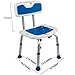 PCP Shower Chair Safety Seat, Stability Grip Traction, Portable Medical Senior Living Spa Recovery Support, Foam Padded, White/Blue